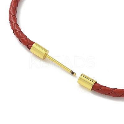 3MM Braided Round Imitation Leather Cord Bracelet Making MAK-S075-01G-J-1