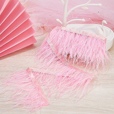 Ostrich Feather Tassel Ribbon DIY-GF0008-68A-1