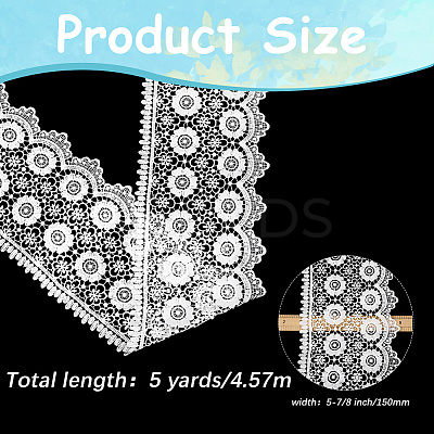 5Yards Milk Fiber Embroidery Flower Tassel Lace Ribbon OCOR-GF0004-69-1