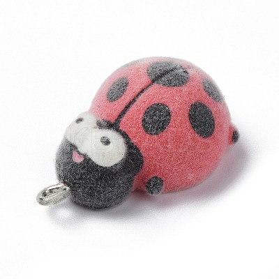 Flocky Opaque Resin Pendants RESI-G105-02C-1