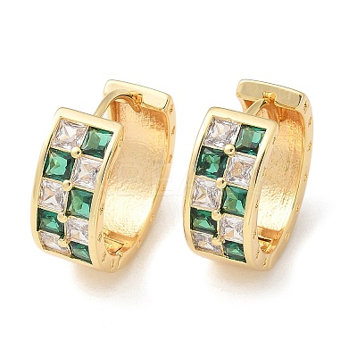 Brass Micro Pave Cubic Zirconia Hoop Earrings LS-EJEW-H152-01B-G-1