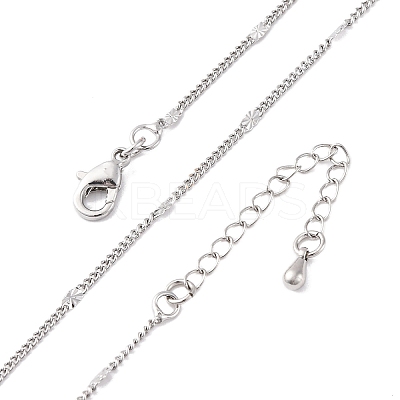 Brass Curb Chains Necklaces for Women NJEW-D302-06P-1