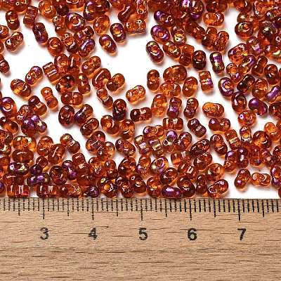 Spray Painted Glass Seed Beads SEED-F005-05A-05-1