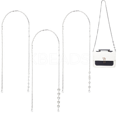 3Pcs 3 Style Alloy Cable Chain Bag Straps FIND-WR0009-16-1