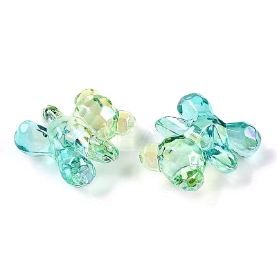 Gradient Color Transparrent Acrylic European Beads OACR-P024-01-03-1