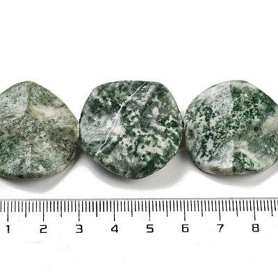 Natural Green Spot Jasper Beads Strands G-Z061-B08-02-1