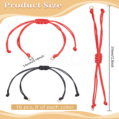 16Pcs 2 Colors Braided Waxed Polyester Cord MAK-LP0001-04-1