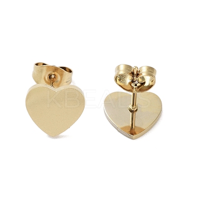 PVD Vacuum Plating 304 Stainless Steel Stud Earrings for Women EJEW-A048-46J-G-1