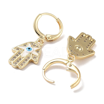 Real 18K Gold Plated Brass Dangle Leverback Earrings EJEW-L269-014G-02-1