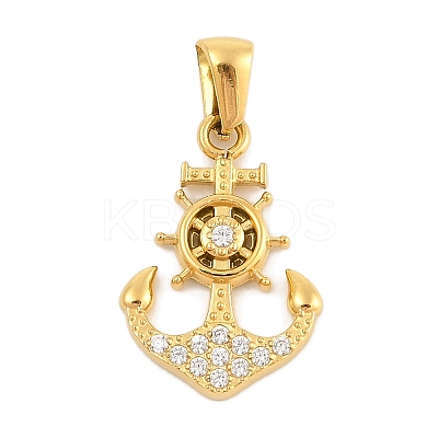 Ion Plating(IP) 304 Stainless Steel Micro Pave Cubic Zirconia Pendants STAS-D112-03G-06-1