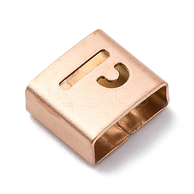Ion Plating(IP) 304 Stainless Steel Square Slide Charms STAS-L132-24P-RG-1
