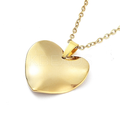 Heart 304 Stainless Steel Pendant Necklaces NJEW-G083-01F-G-1