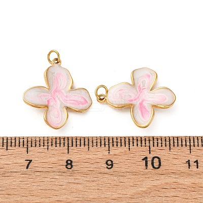 304 Stainless Steel Enamel Pendants STAS-U061-38G-1