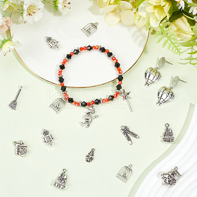 65Pcs 13 Styles Tibetan Style Alloy Pendants TIBE-SC0002-48-1