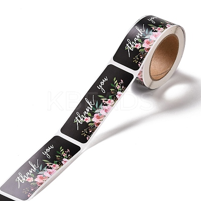 Flower Pattern Paper Gift Tag Stickers X-DIY-C011-01A-1