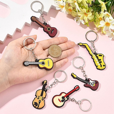 6Pcs 6 Styles Silicone Keychains KEYC-YW0001-30-1