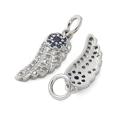 Brass Micro Pave Cubic Zirconia Pendants KK-U056-40P-1