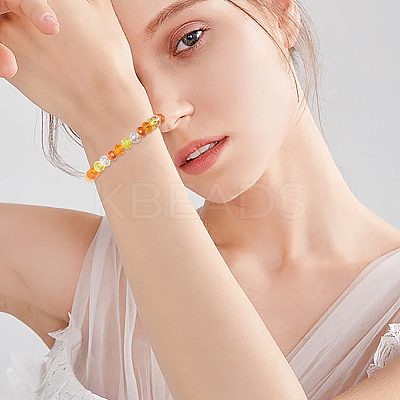 6 Strands 6 Colors Electroplate Glass Beads Strands EGLA-PA0001-08-1