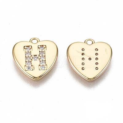 Brass Micro Pave Clear Cubic Zirconia Charms KK-N231-234H-NF-1