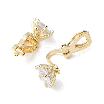 Brass Clip-on Earring Findings for Women EJEW-V002-04G-02-1