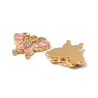 304 Stainless Steel with Crystal Rhinestone Enamel Charms STAS-G358-06G-02-1