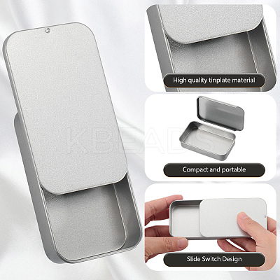 6Pcs Slide Top Tinplate Trinket Storage Boxes CON-SP0001-23F-1