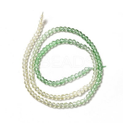 Transparent Gradient Color Glass Beads Strands GLAA-H021-01B-13-1