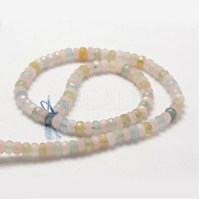 Faceted Rondelle Natural Morganite Bead Strands G-O137-05A-1