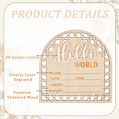 2Pcs 2 Colors Wooden Baby Photo Props DJEW-CP0001-32-1