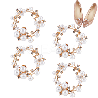 4Pcs Alloy Rhinestone Shoe Decorations FIND-GF0006-58-1
