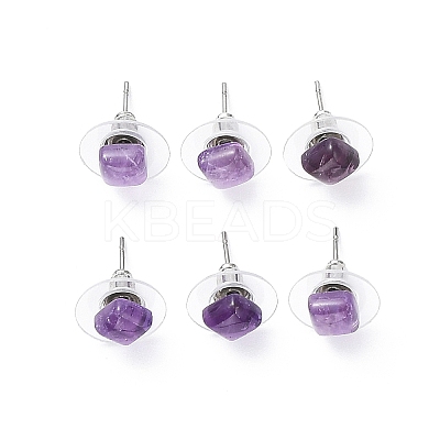 Natural Gemstone Stud Earrings for Women EJEW-K091-01P-A-1