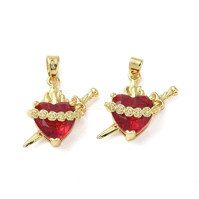 Brass Micro Pave Cubic Zirconia Pendants KK-F917-08G-01-1