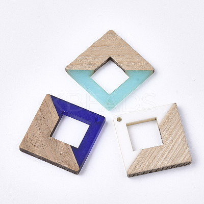 Resin & Wood Pendants X-RESI-S358-27-1