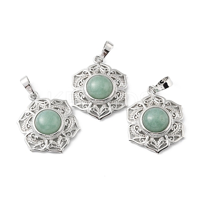 Natural Green Aventurine Pendants G-P498-02P-03-1