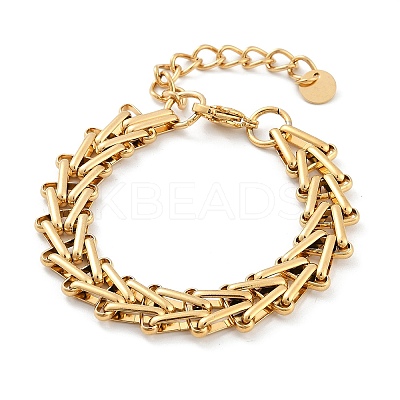 304 Stainless Steel Wheat Chains Bracelets for Women BJEW-F488-39G-1