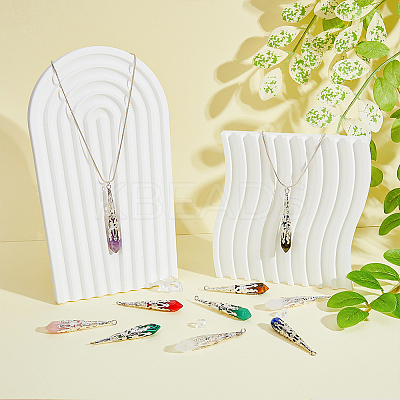 10Pcs 10 Styles Natural & Synthetic Mixed Gemstone Big Pendants FIND-FH0006-02-1