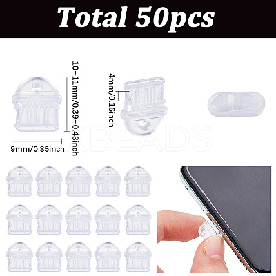 50pcs PVC Plastic Mobile Dustproof Plugs FIND-SC0013-60B-1
