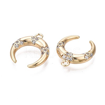 Brass Micro Pave Clear Cubic Zirconia Charms KK-Q764-011-1