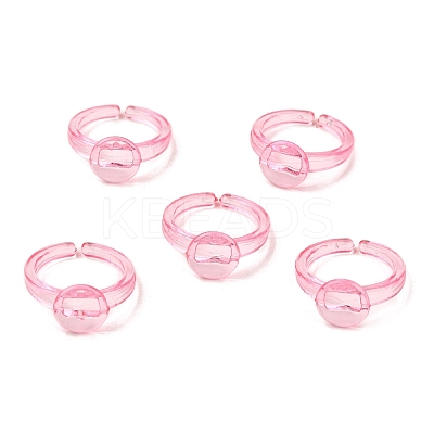Children's Transparent Plastic Open Cuff Ring Components KY-C022-01A-1