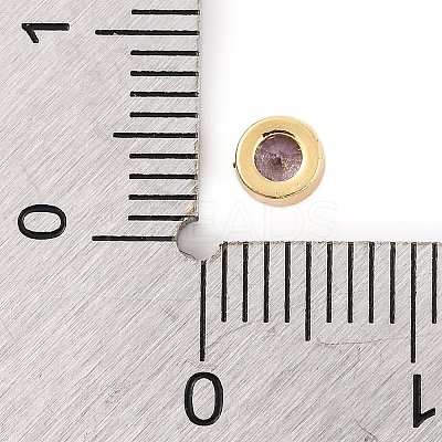 Rack Plating Flat Round Brass Micro Pave Cubic Zirconia Cabochons KK-F874-03G-09-1