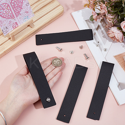 4Pcs PU Leather Sign Straps for Hanging Wedding Sign AJEW-CL0002-28C-1