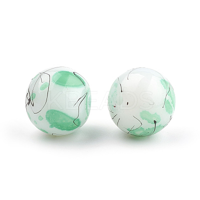 Drawbench & Baking Paint Glass Beads Strands GLAA-S176-16mm-06-1