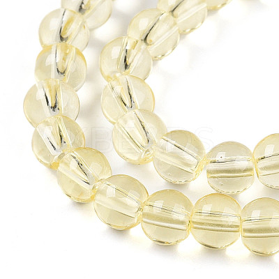 Baking Paint Transparent Glass Beads Strands DGLA-N006-6mm-03-1