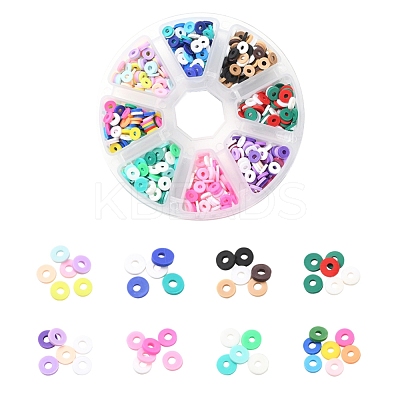 1200Pcs 8 Colors Handmade Polymer Clay Beads CLAY-YW0001-15B-1