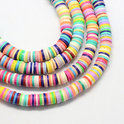 Handmade Polymer Clay Beads X-CLAY-R067-4.0mm-M1-1