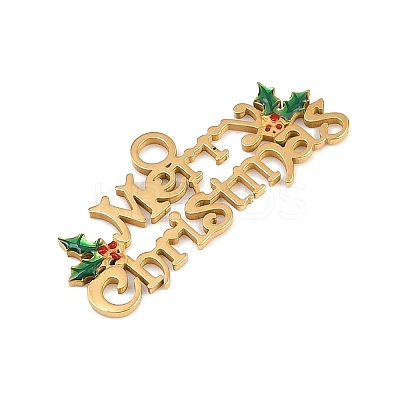 304 Stainless Steel Enamel Christmas Theme Charms STAS-G359-01G-01-1