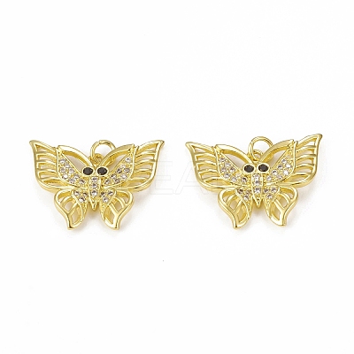 Brass Micro Pave Cubic Zirconia Pendants KK-E068-VB286-1