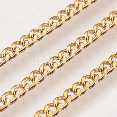 Ion Plating(IP) Handmade 304 Stainless Steel Curb Chains STAS-P200-06G-1