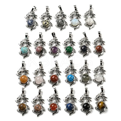 Natural & Synthetic Mixed Gemstone Pendants G-G111-01P-1