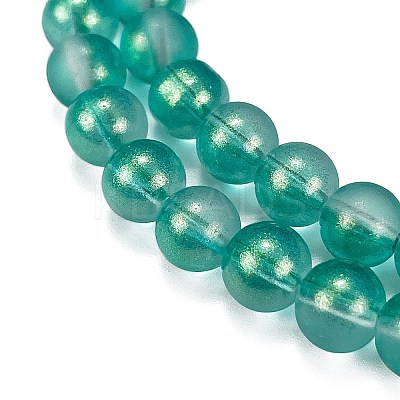 Frosted Transparent Glass Bead Strands X1-GLAA-P065-8mm-08-1